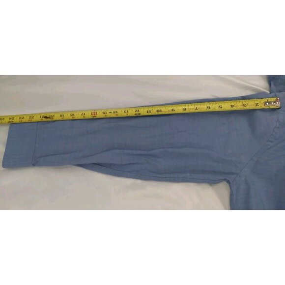 Madison Slim Fit Mens Button Down Shirt Blue Tone Print  16-16 1/2 34/35 Large - Picture 4 of 12